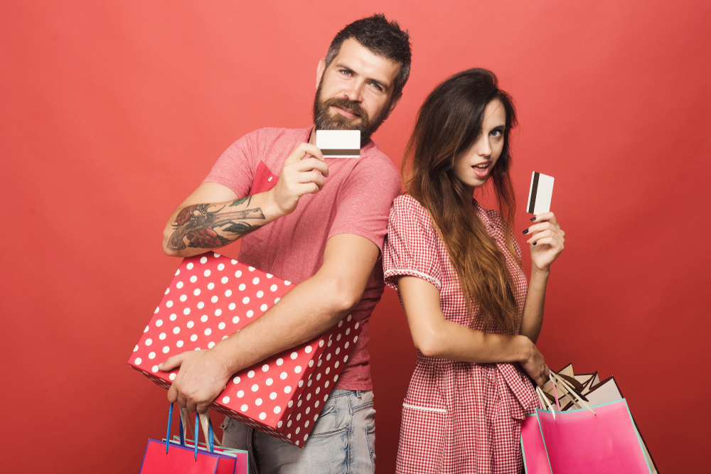 alışveriş, kadın, erkek, kredi kartı