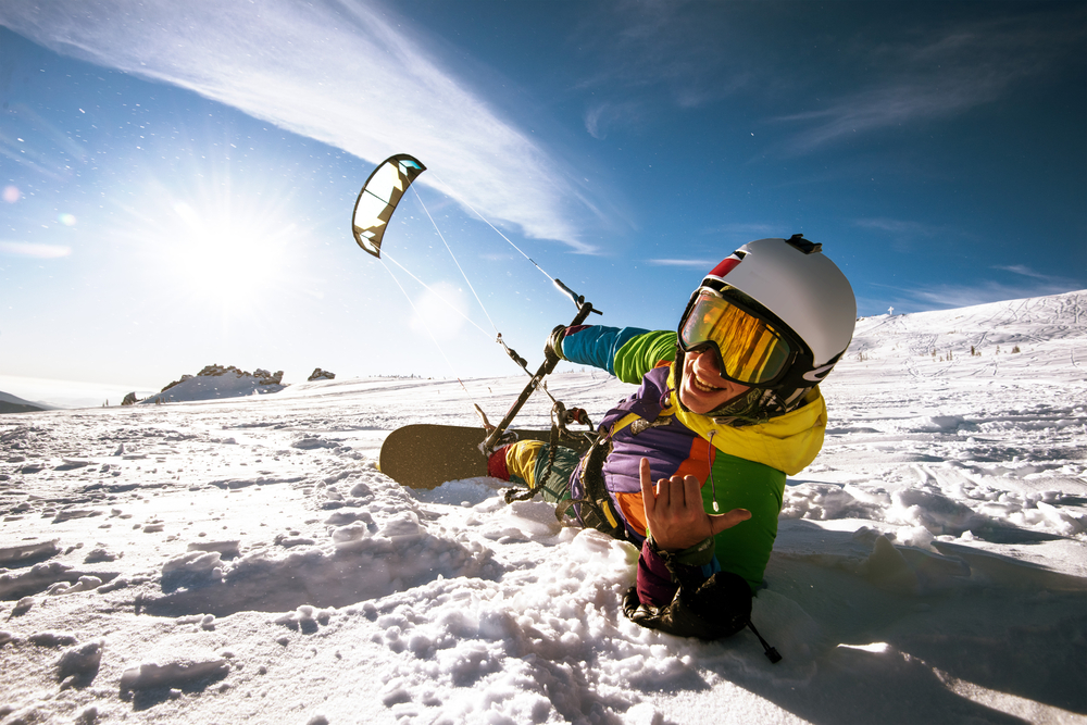 Snowkite, kış, spor, ekstrem, eğlence, adrenalin