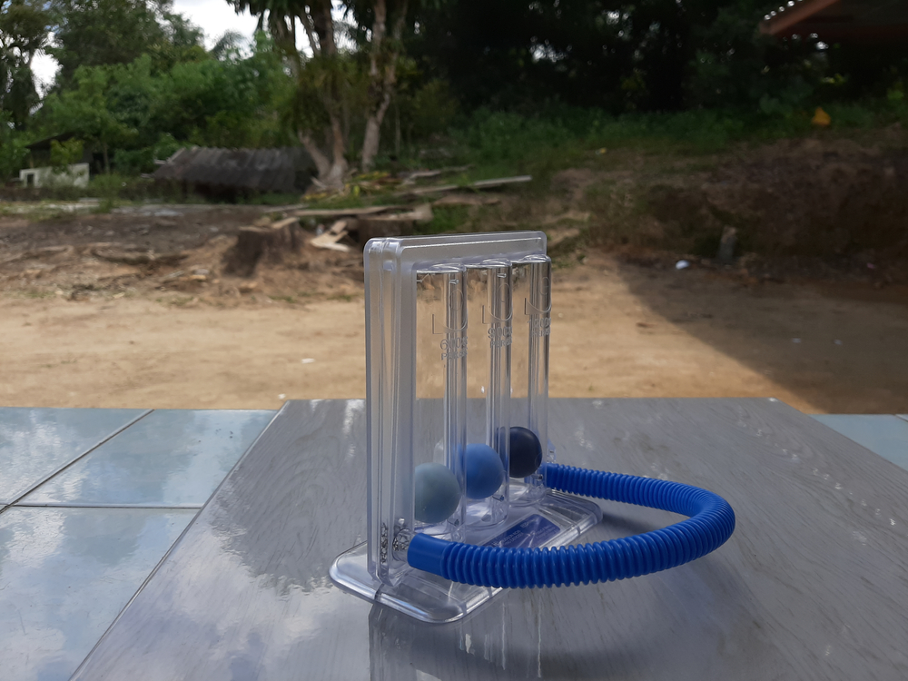 Triflo, solunum, hava, egzersiz, çalışma, cihaz