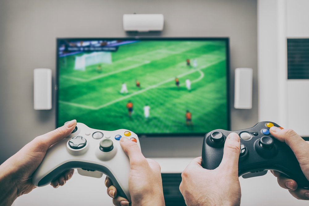 dijital, oyun, video, joystick, futbol
