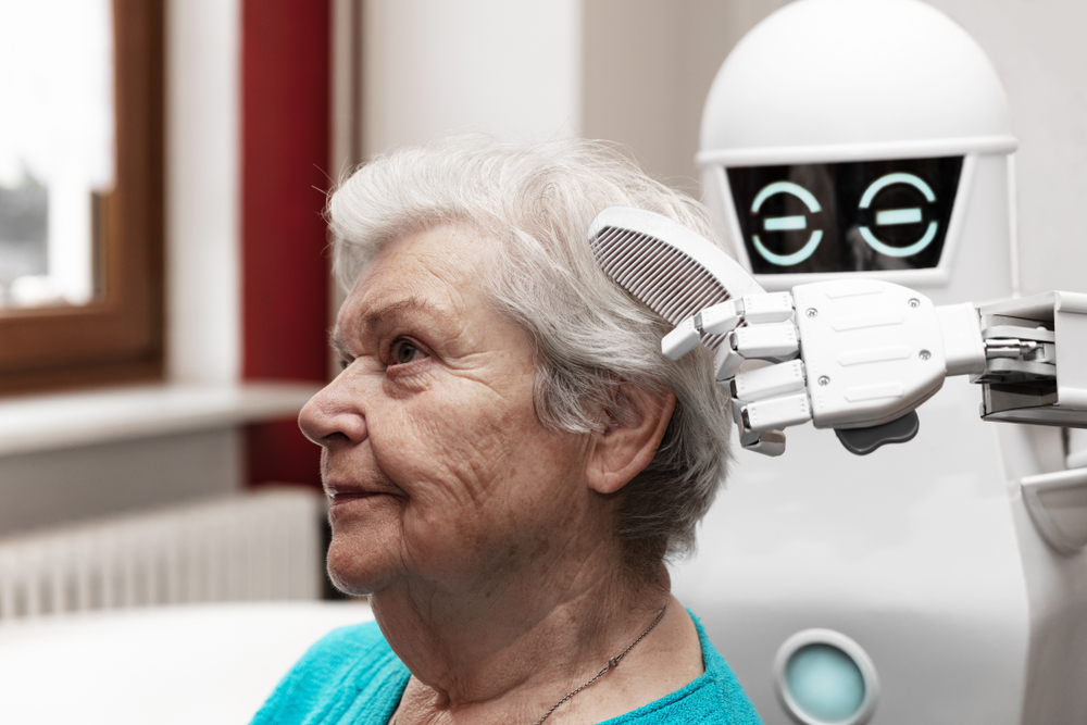 yaşlı, robot, yardımcı, teknoloji, kadın 