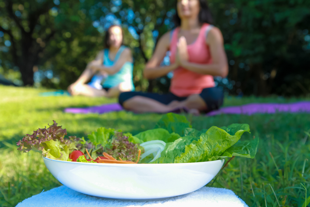 yoga, beslenme, yiyecek, sağlık, açıkhava, salata